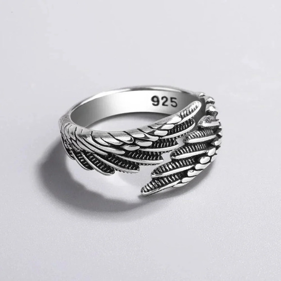 Jewelry - 925 Sterling Silver Wings Ring Silver Wrap Ring Vintage Angel Wings Ring